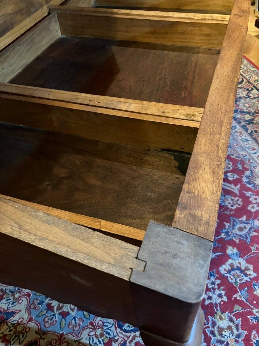 Antique French Writing Desk in Oak with Cabriole Legs, 1800s
