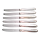 6 Silver-Plated Metal Table Knives Ravinet d'Enfert Beaded Model