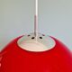 Grande suspension Space Age en opaline rouge, années 1960-70