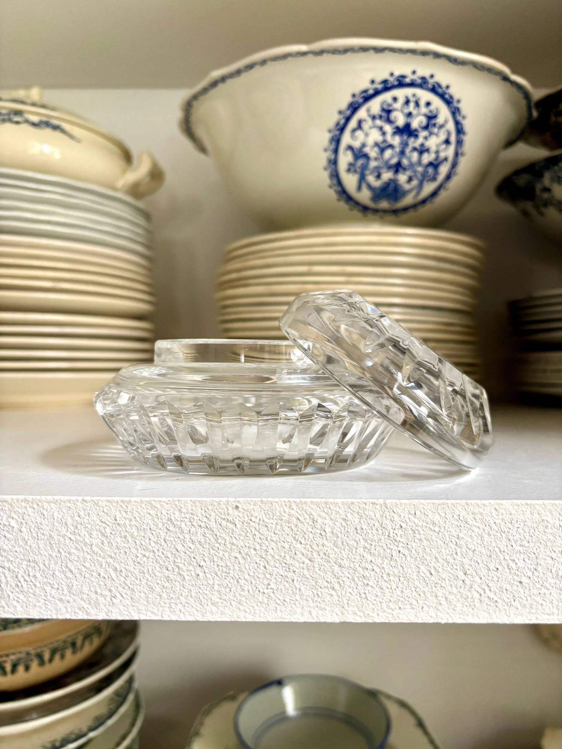 Baccarat cut crystal bonbonnière/jewelry box