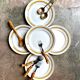 5 St Amand flat plates in yellow and gold earthenware