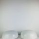 Pair of half-sphere wall lights in white opaline, Italy 1960