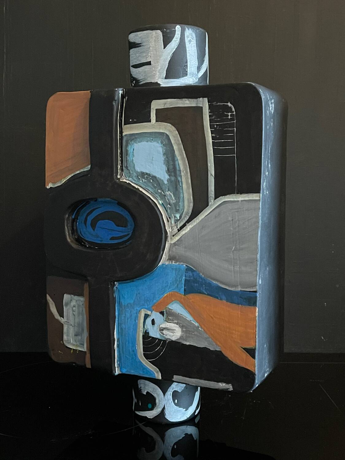 Painted Ceramic Sculpture by Olisch