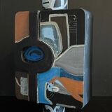 Painted Ceramic Sculpture by Olisch
