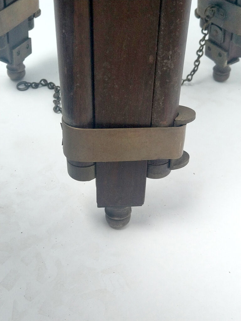 Classic lampshade on antique surveyor tripod