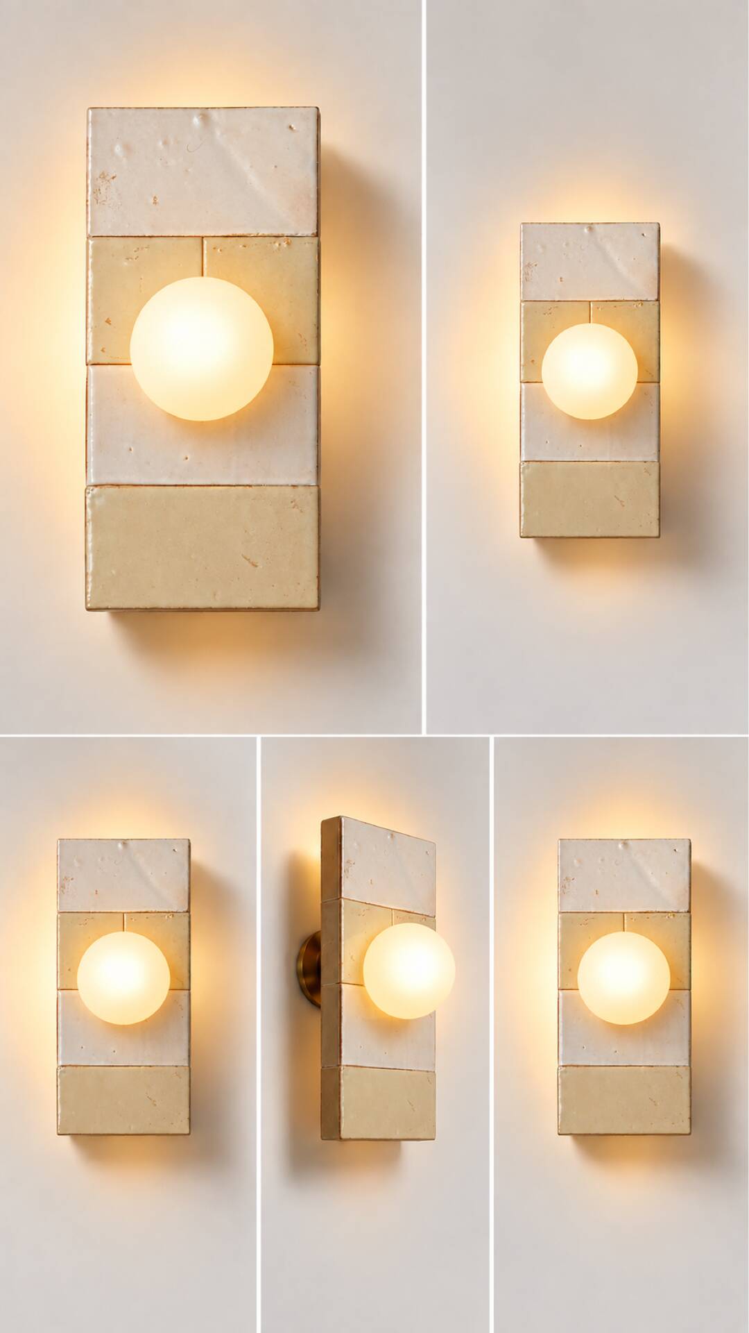 Ceramic zellige wall light