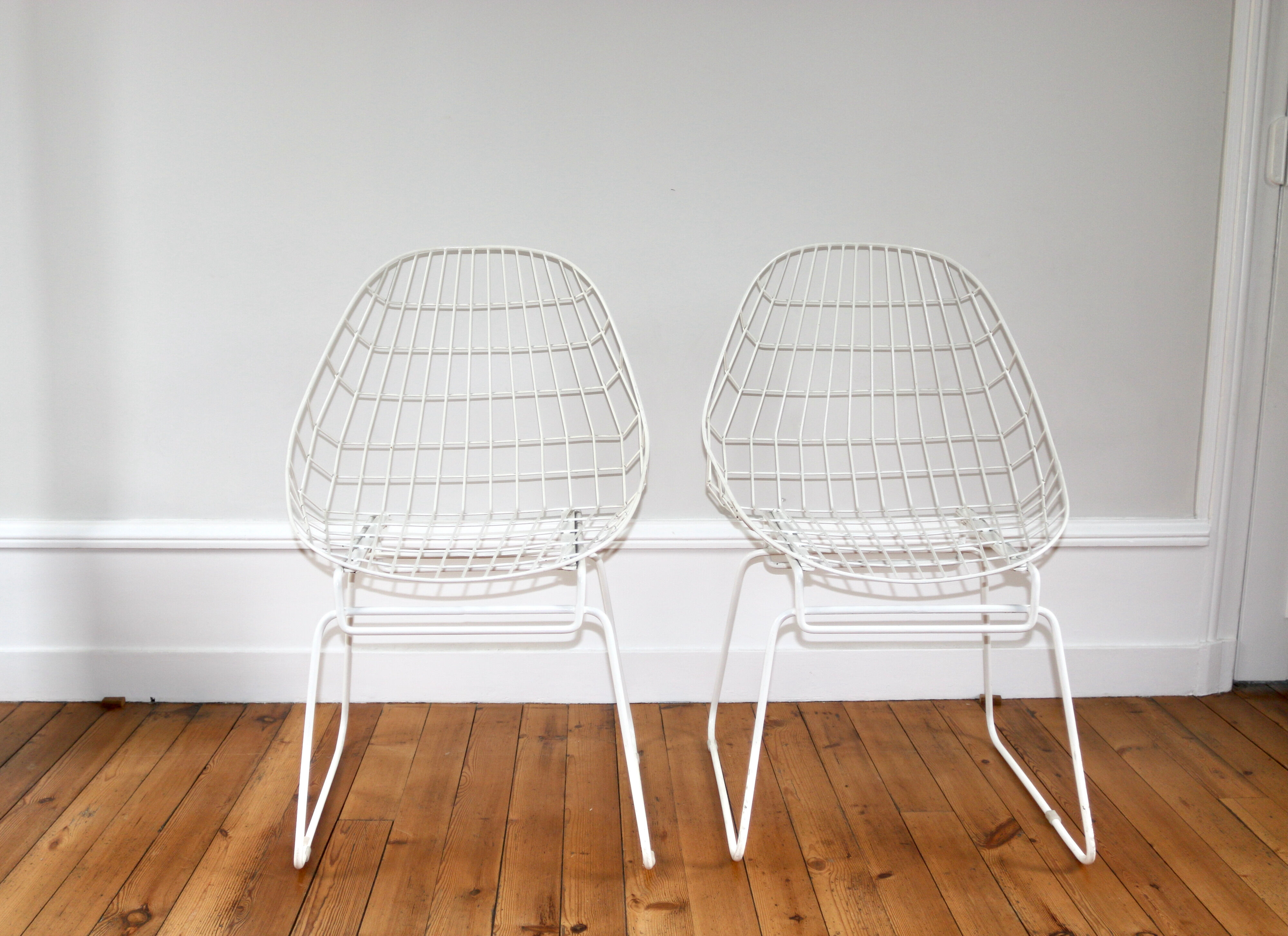 Pair of vintage metal chairs Cees Braakman 1970