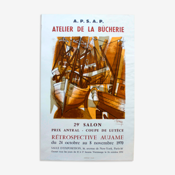 Affiche exposition rétrospective aujame 1970