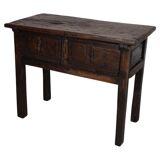 Antique Spanish Rustic Farmhouse Chestnut Side Table / Console, 18th Century