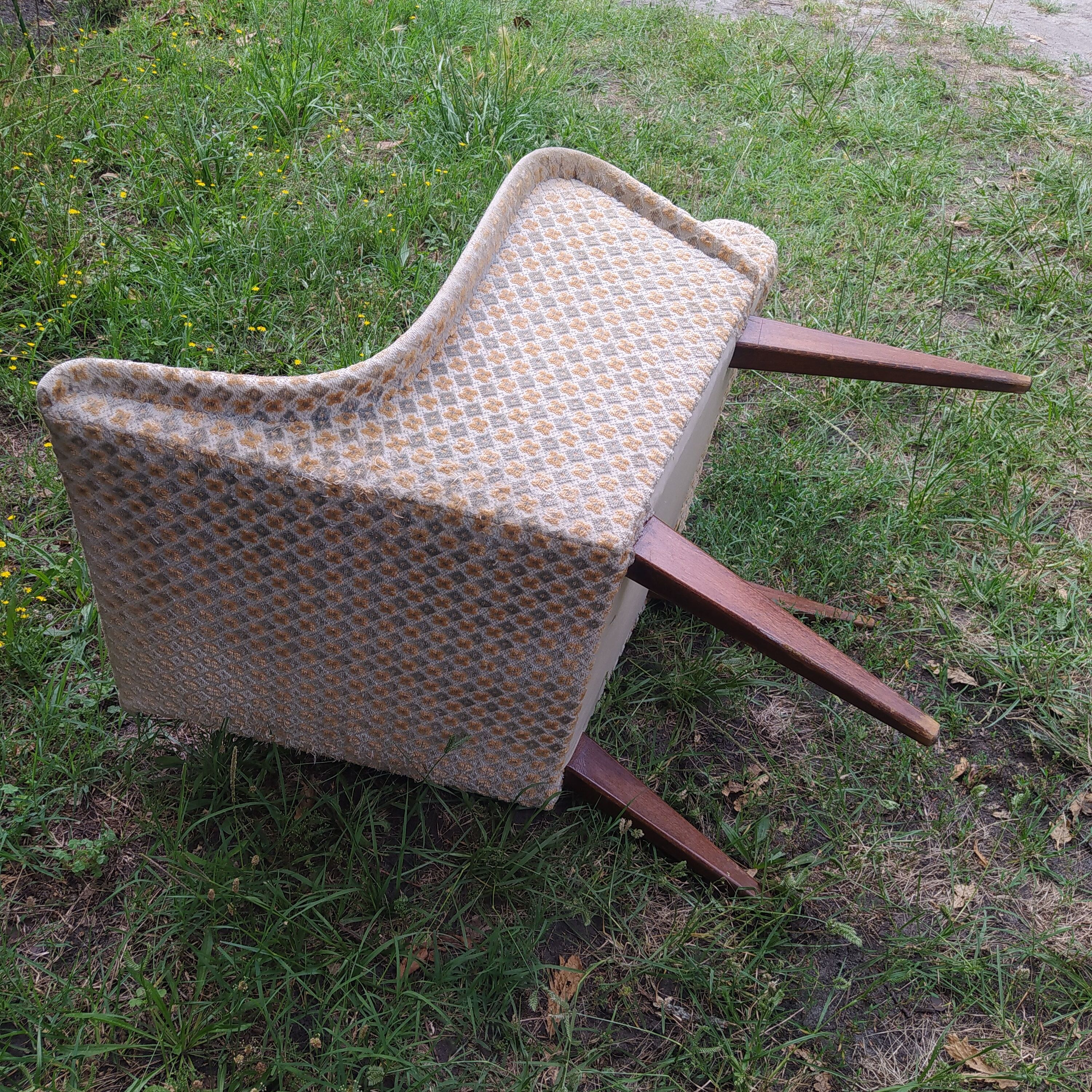 Pair of vintage armchairs 1950 armrests in wave