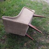 Pair of vintage armchairs 1950 armrests in wave
