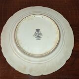 Faience plate in Longwy enamels signed Léa Valenti representing Fruits