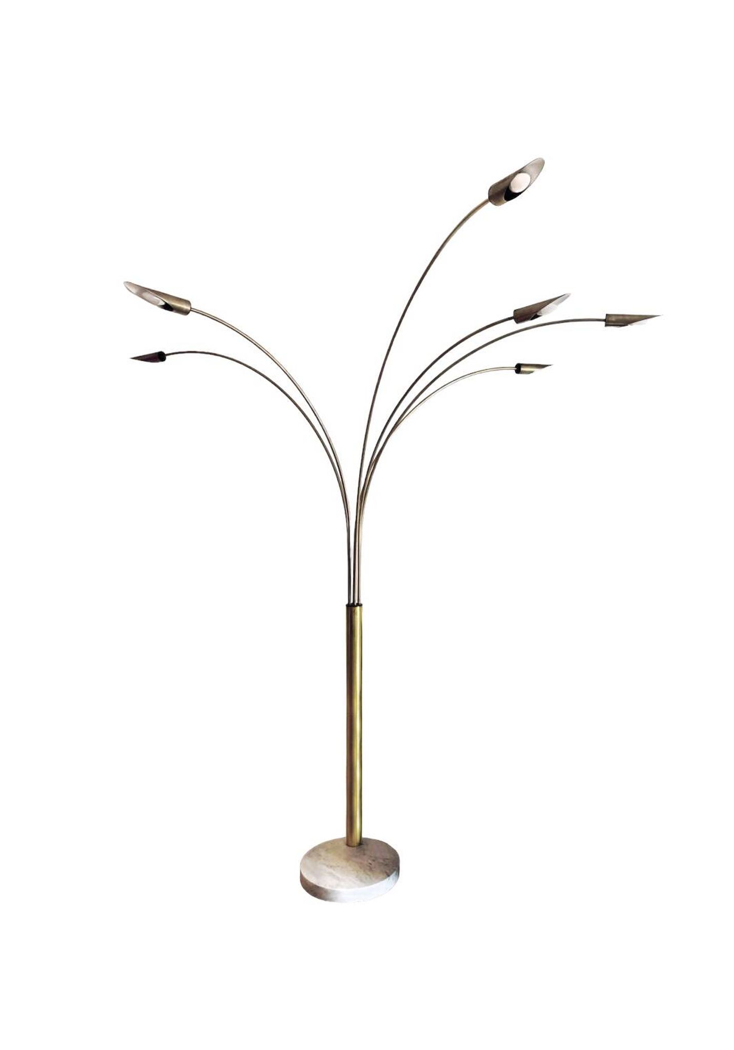 Large 6-branch arc floor lamp - Italy. 1950