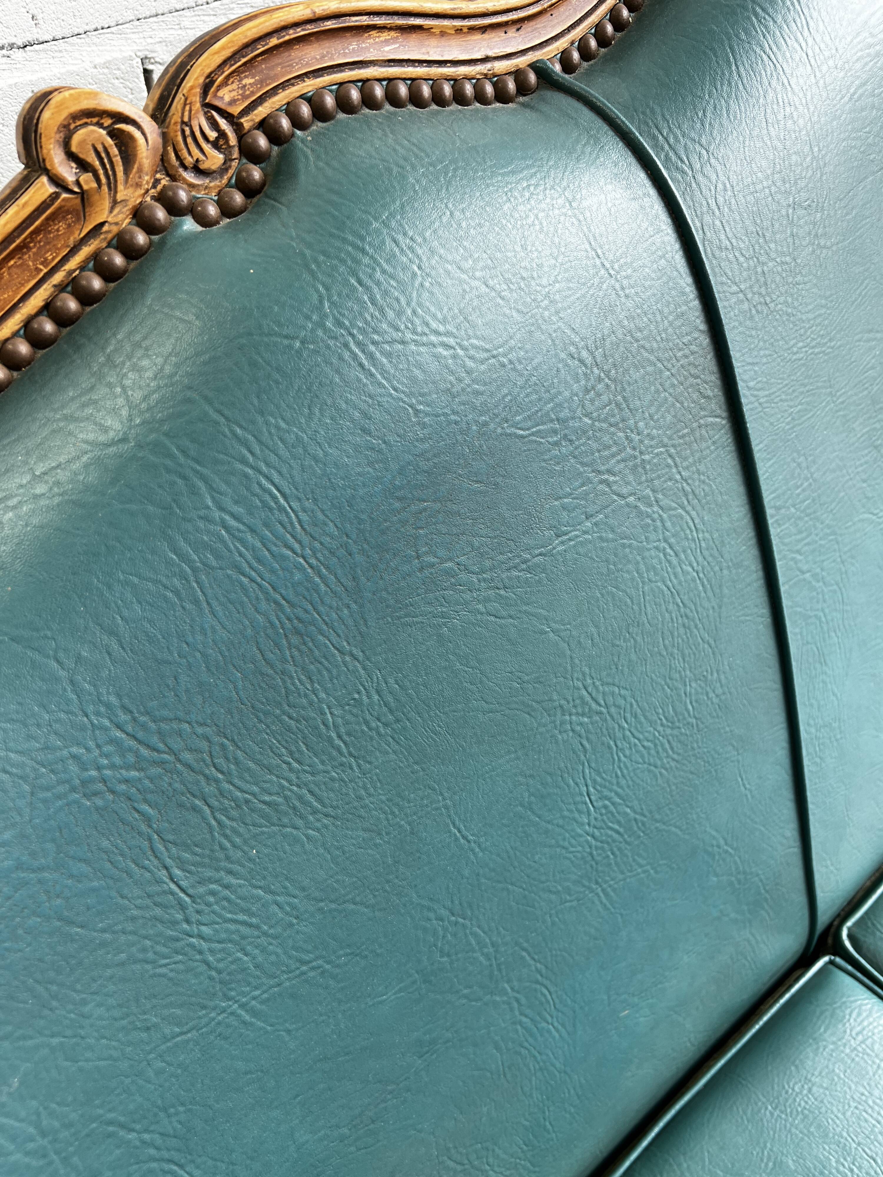 Canapé baroque vintage turquoise