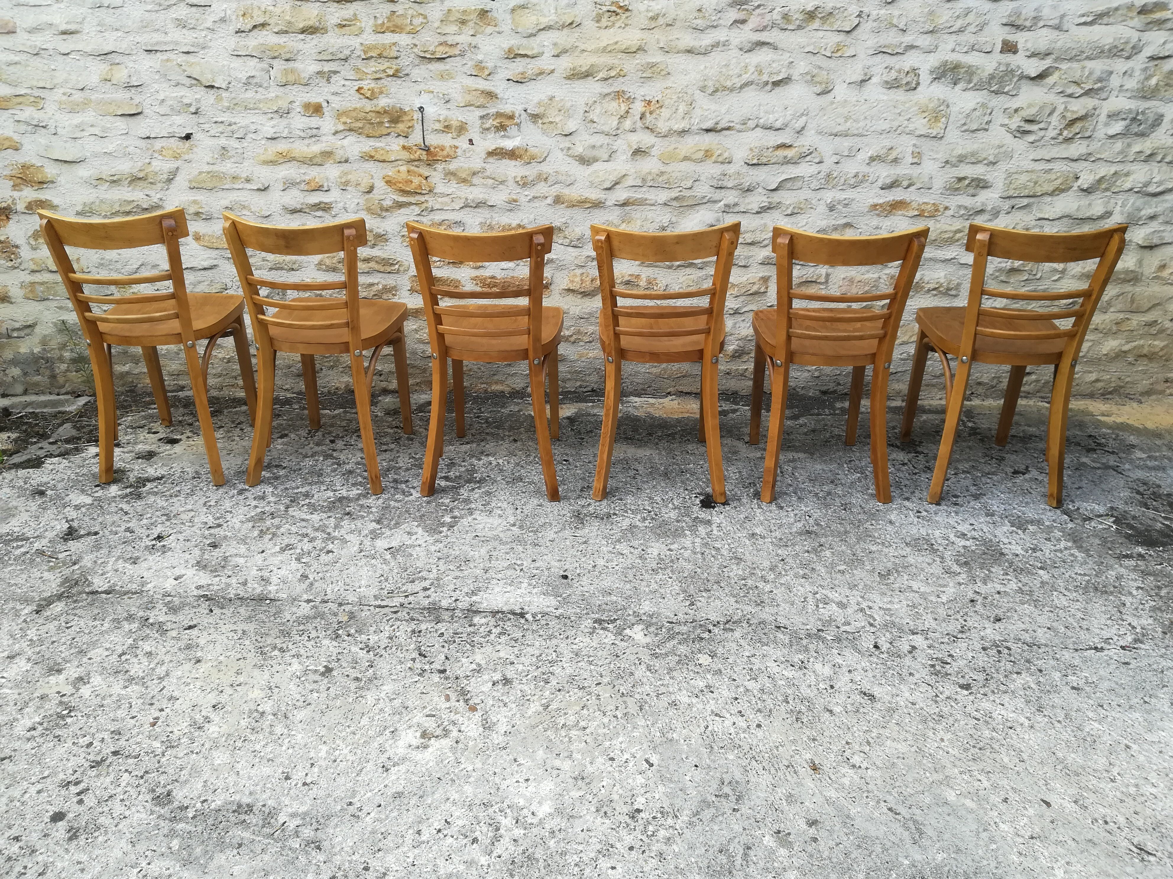 12 refinished bistro chairs