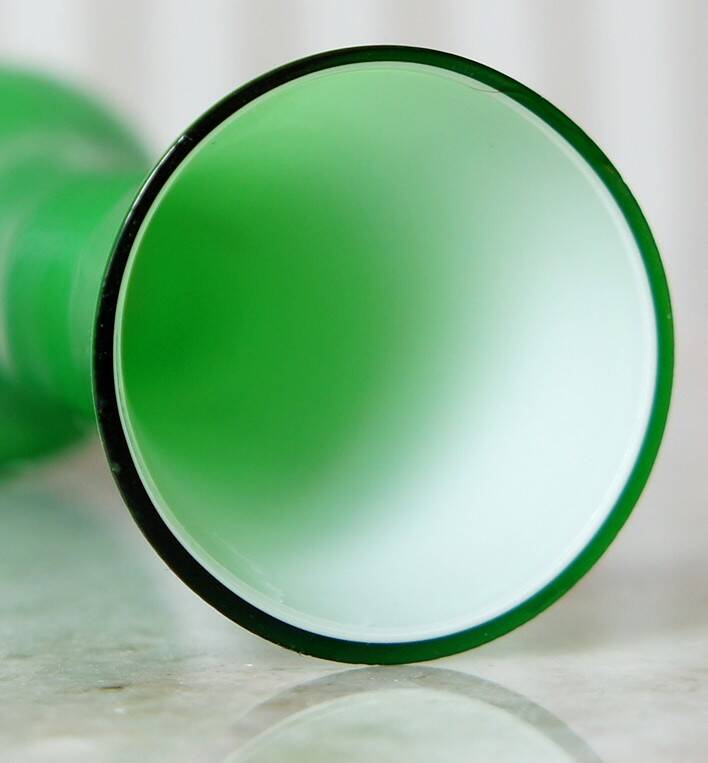 Green opaline soliflore vase 1960