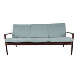 Danish 3 seater sofa in Rosewood and new fabric by Grete Jalk for Poul Jepessen 1960.