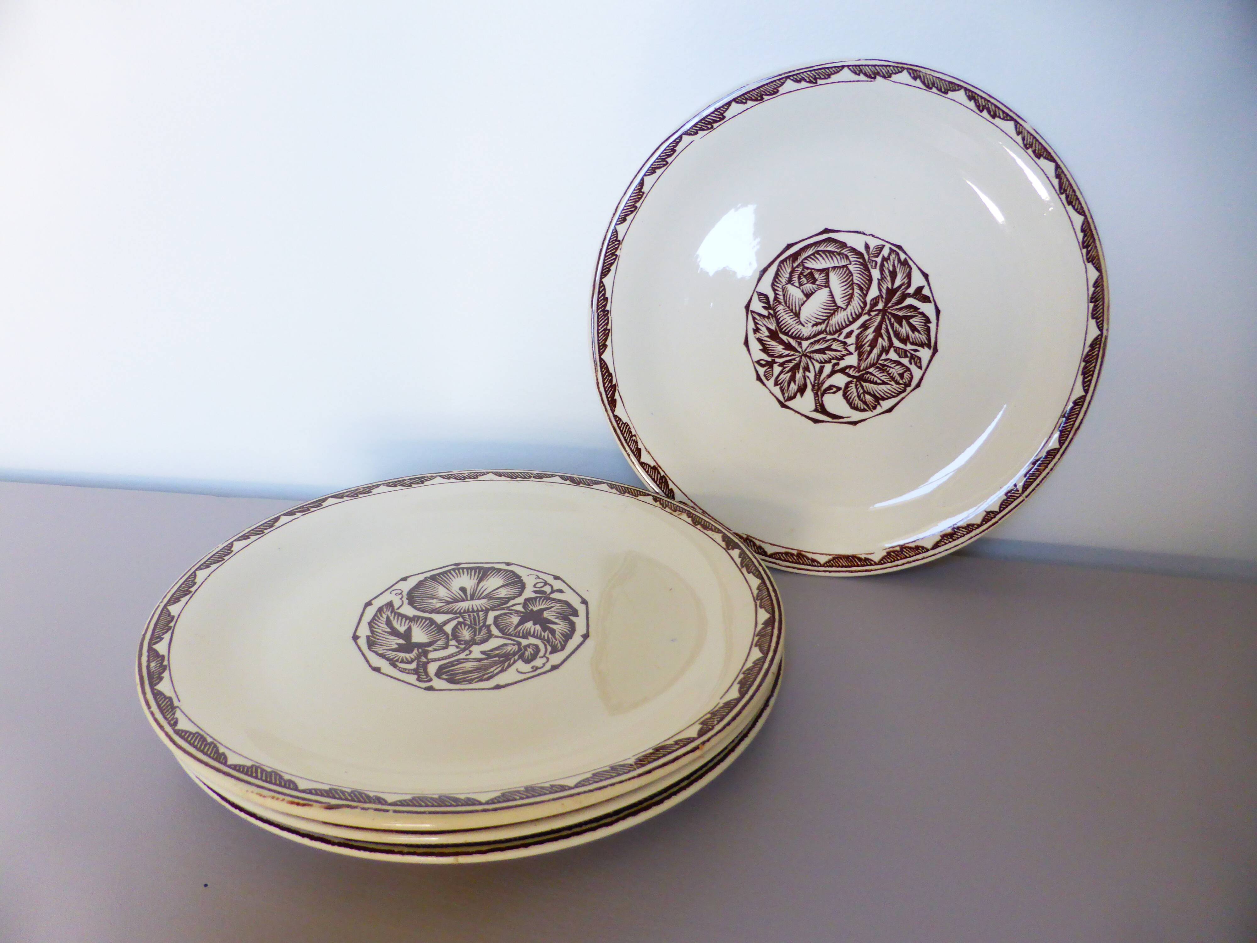 4 assiettes dessert de Sarreguemines modèle Argonne 210712