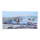 Huile sur toile scène portuaire de Saint Malo signé Jean Pierre Devilliers