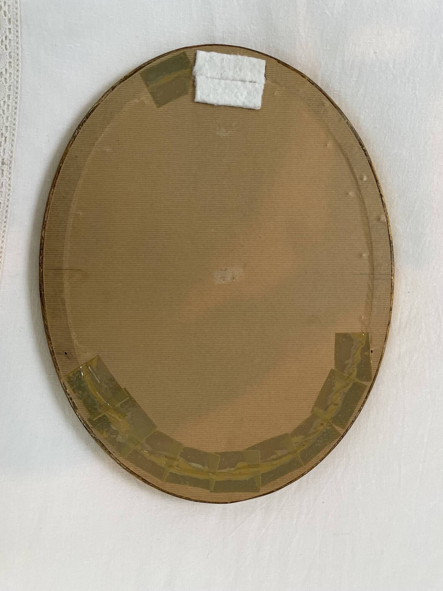 Large wooden mirror - oval - beveled - France - French decoration