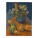 Tableau nature morte au bouquet de fleurs et légumes HST signé