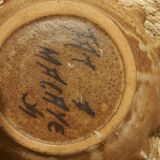 Basket, signed stoneware dish