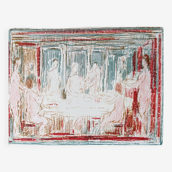 “The naked supper” lithograph by André Cottavoz
