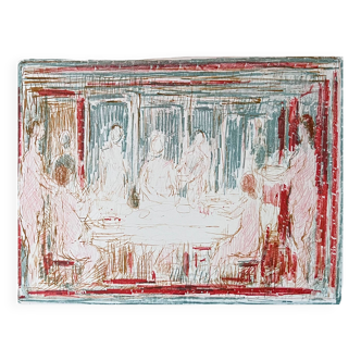 “The naked supper” lithograph by André Cottavoz