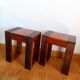 Pair of exotic wood bedside tables