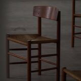 Set of 6 'Folkestole' J39 dining chairs by Børge Mogensen in oak, FDB Møbler, 1950s.