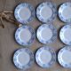 9 assiettes à dessert Dux Boch bleues, 1960