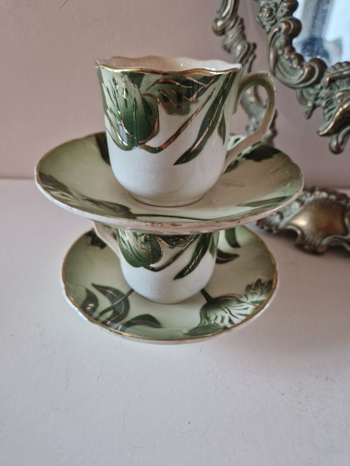 2 longwy art nouveau cups