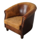 Vintage dutch cognac colored leather club chair
