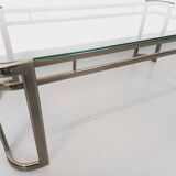Morex vintage Italian rectangular coffee table in clear glass