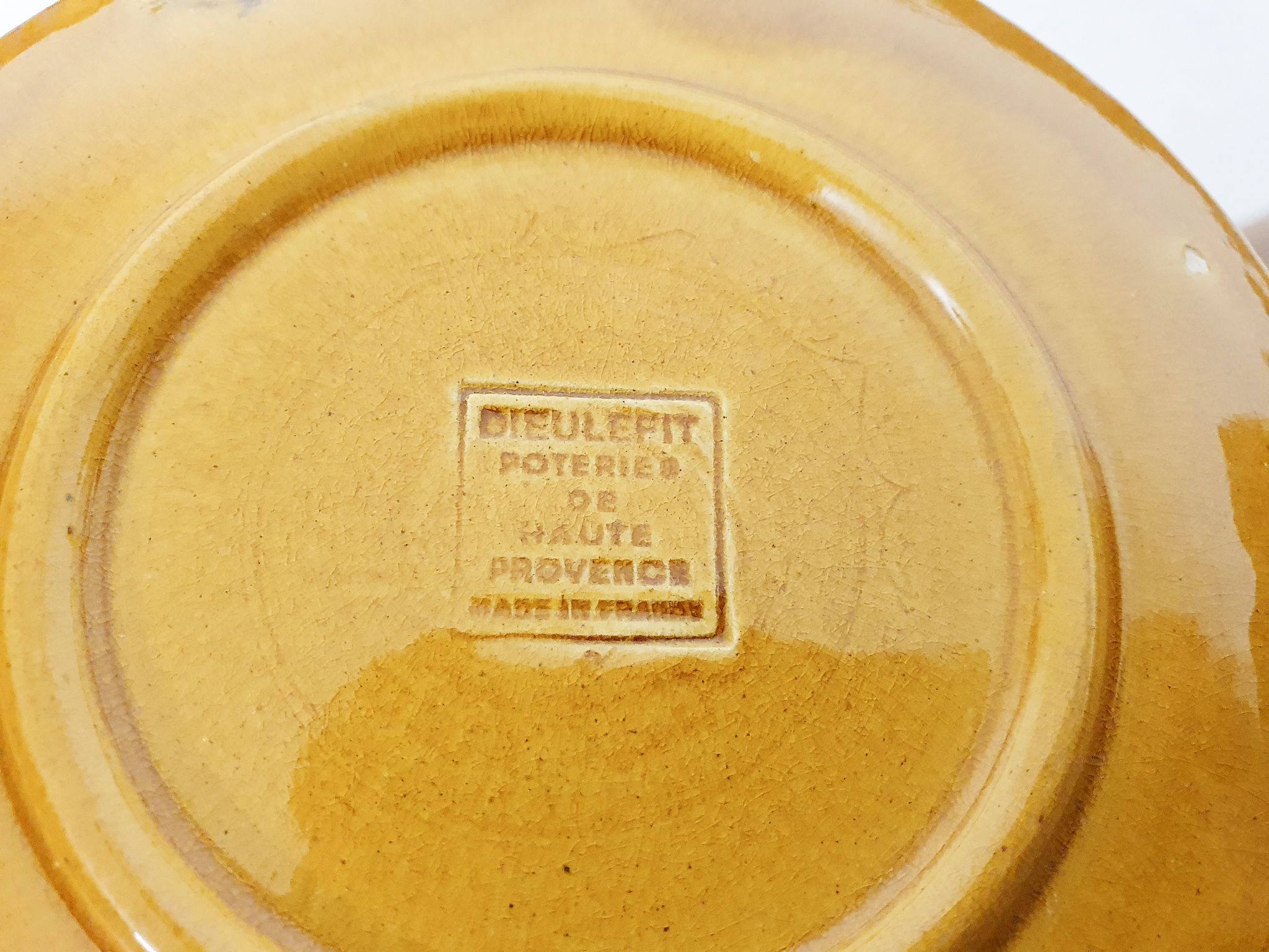 Vaisselle en porcelaine ocre de Roger Mourre pour Dieulefit, France années 1950