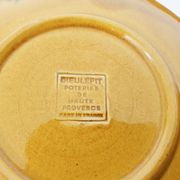 Vaisselle en porcelaine ocre de Roger Mourre pour Dieulefit, France années 1950