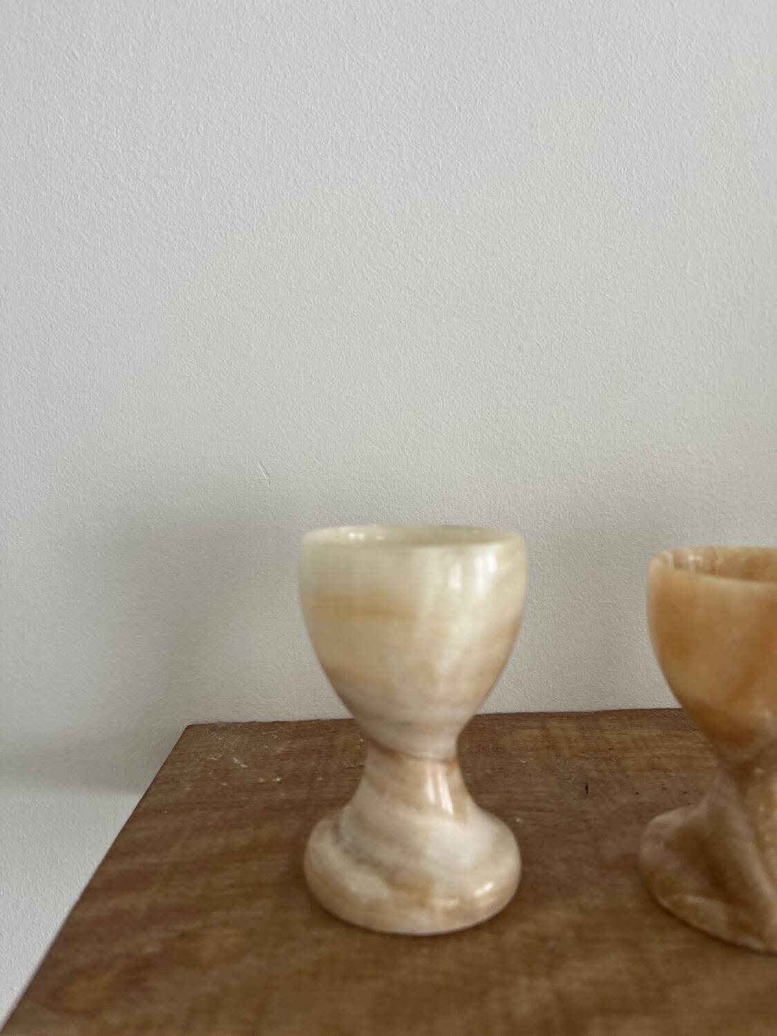 Trio of onyx egg cups