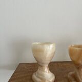 Trio of onyx egg cups