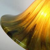 Vintage pendant lamp amber color acrylic and brass 1970s