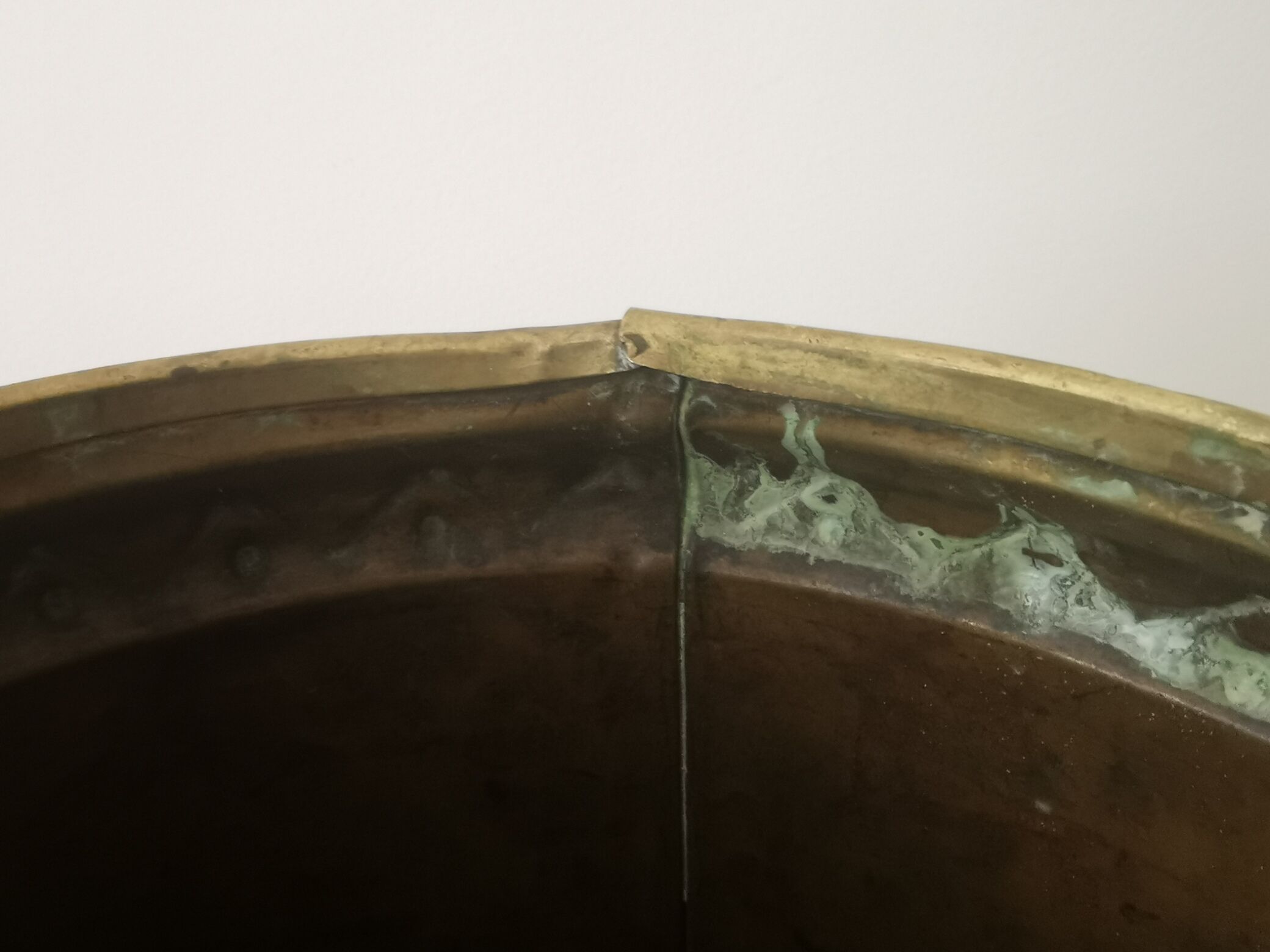 Umbrella holder sunflowers vintage copper and golden brass