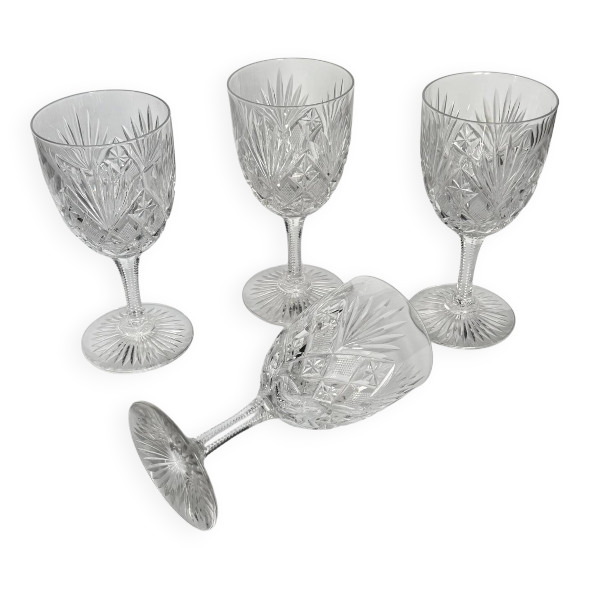4 Saint-Louis crystal water glasses | Gavarni model | Early 20th century