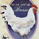 Plaque émaillée poule coq poulet Bresse