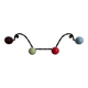 Coat hooks with 4 balls from the 1960s.