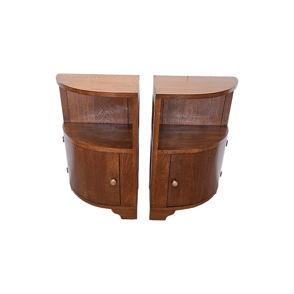 French Art Deco Oak Bedside Tables, 1920/30s