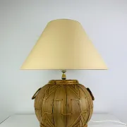 Lampe boule en osier des années 60, style Jungle Chic