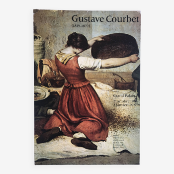 Gustave courbet, grand palais, 1977-78. affiche originale en couleurs