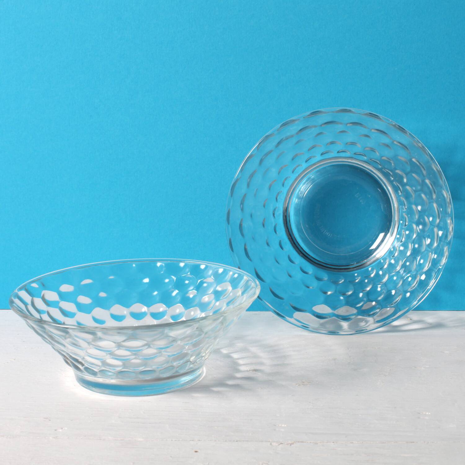 Set of 2 Vintage Bubble Glass Dessert Bowls Kim / Indonesia