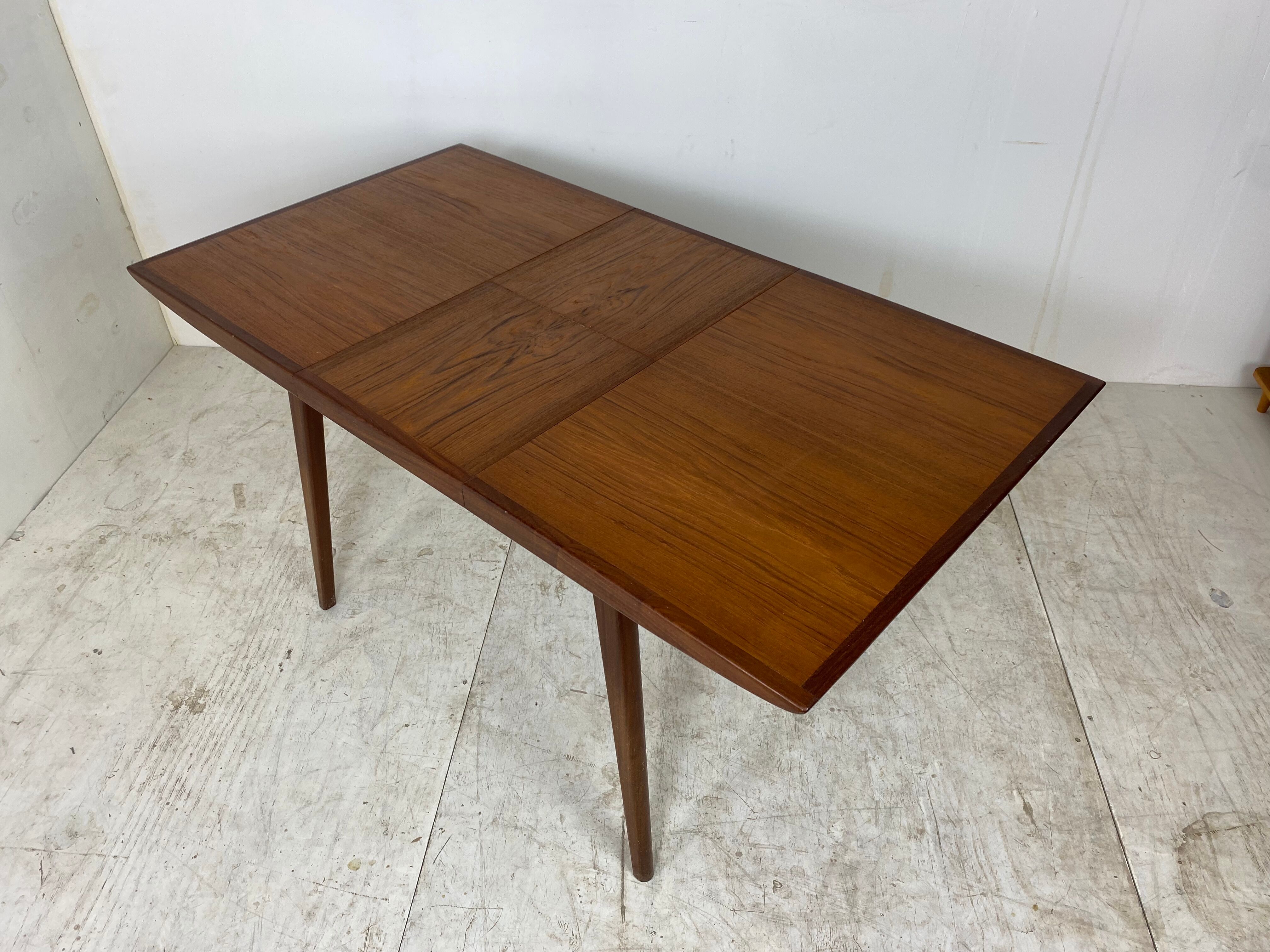 Vintage teak dining table Louis Van Teeffelen 1960s