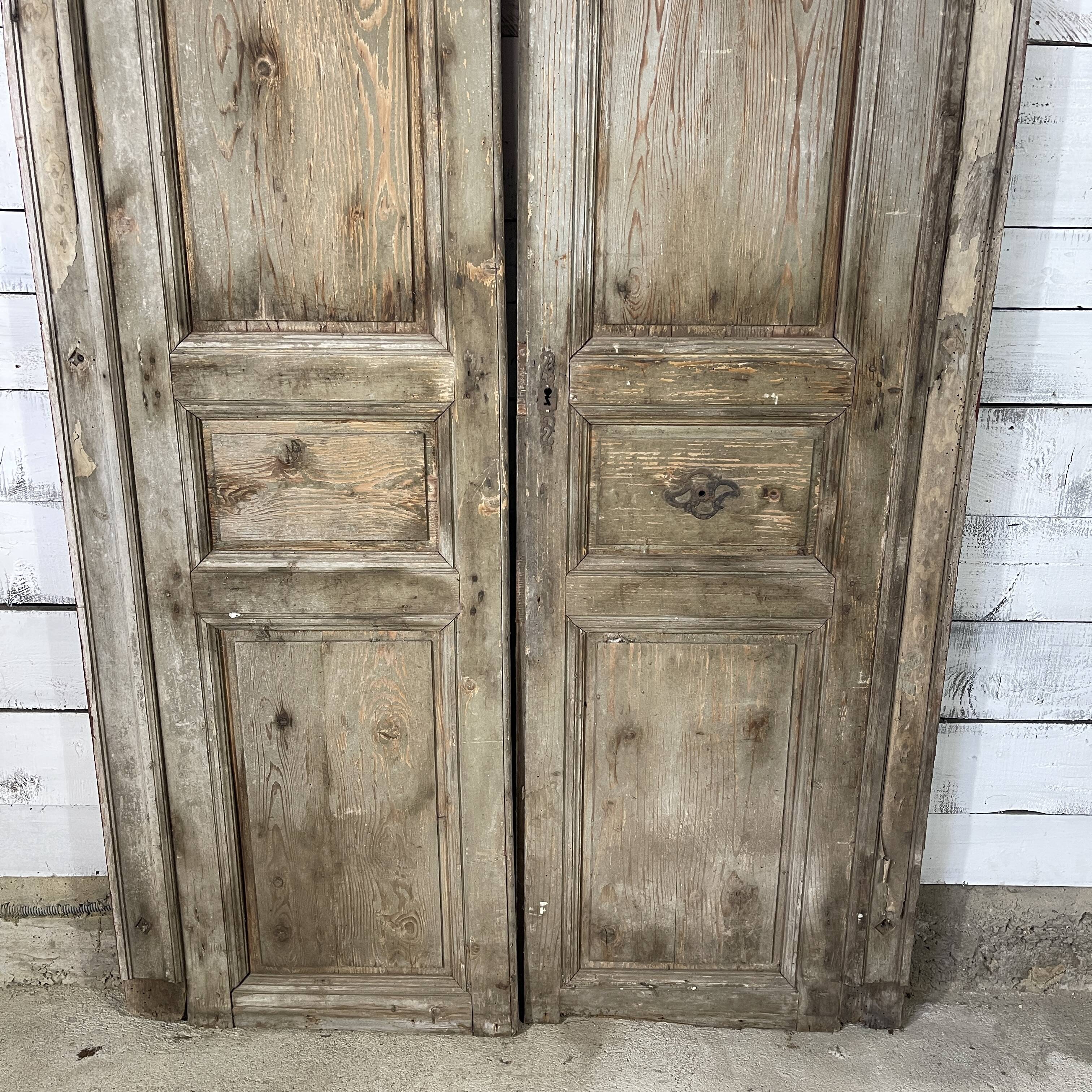 Double weathered wooden door