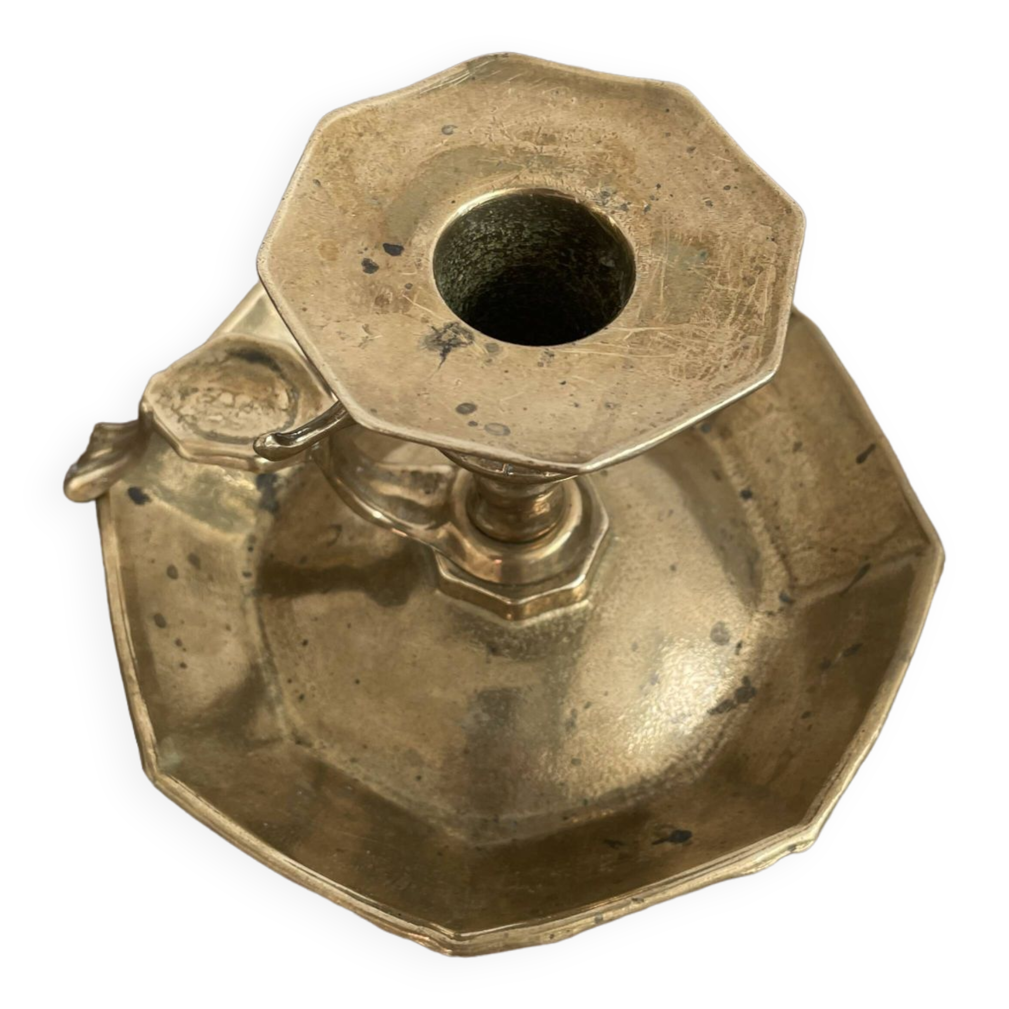 Vintage, hand candle holder, cellar rat, brass, gold, gold, handle, 50s, decoration, shabby chic